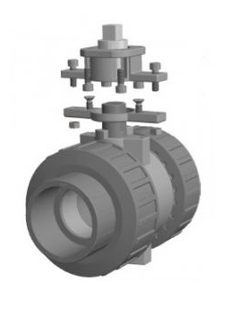 Шаровой кран муфт. оконч. под клей BVI10 d32 мм. EPDM. пром. прим.+площадка под привод COMER,  Италия